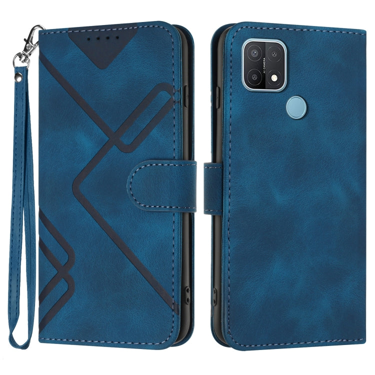 Line Pattern Skin Feel Leather Phone Case, For OPPO A74 5G/A93 5G/A54 5G, For OPPO Reno5 4G / 5G / Find X3 Lite, For OPPO A15 / A15s, For OPPO A53s / A32 / A53, For OPPO A52 / A72 / A92, For OPPO A9 2020/A5 2020