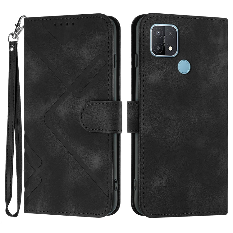 Line Pattern Skin Feel Leather Phone Case, For OPPO A74 5G/A93 5G/A54 5G, For OPPO Reno5 4G / 5G / Find X3 Lite, For OPPO A15 / A15s, For OPPO A53s / A32 / A53, For OPPO A52 / A72 / A92, For OPPO A9 2020/A5 2020