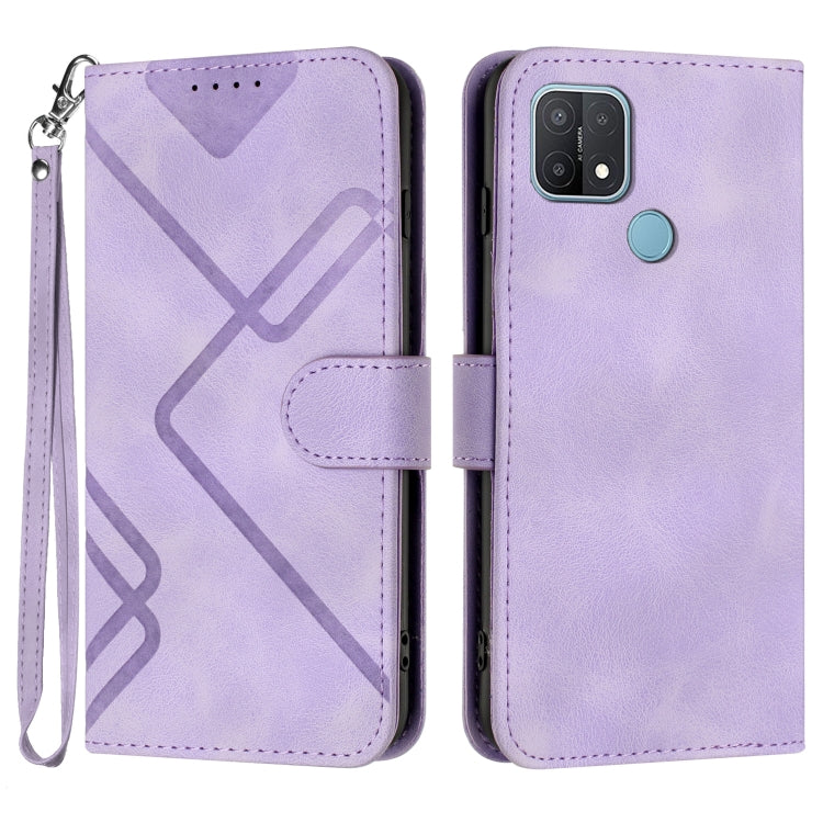 Line Pattern Skin Feel Leather Phone Case, For OPPO A74 5G/A93 5G/A54 5G, For OPPO Reno5 4G / 5G / Find X3 Lite, For OPPO A15 / A15s, For OPPO A53s / A32 / A53, For OPPO A52 / A72 / A92, For OPPO A9 2020/A5 2020