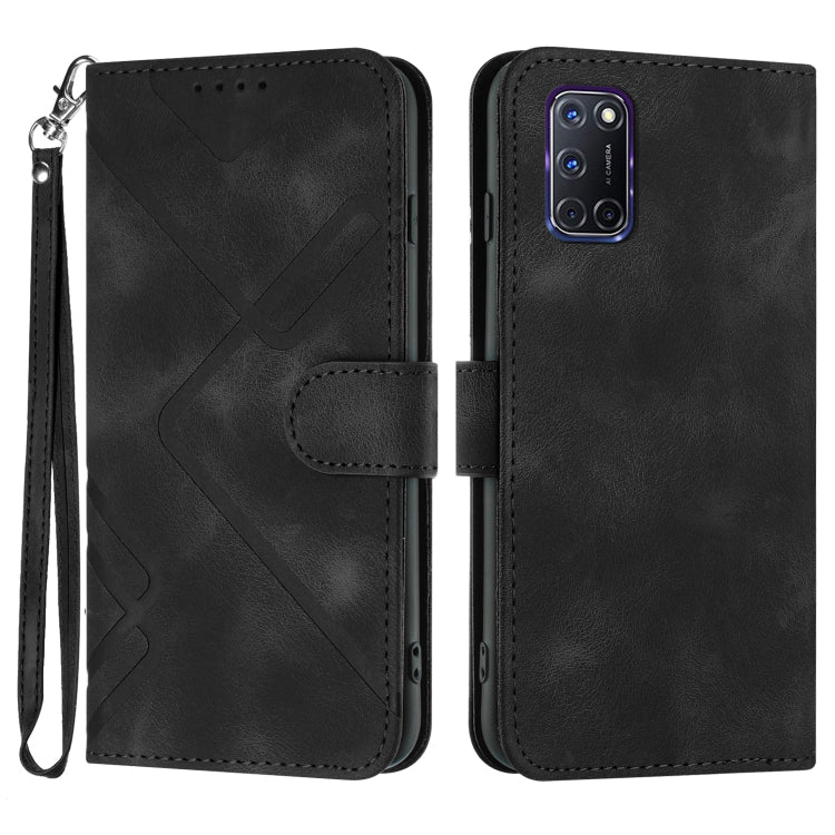 Line Pattern Skin Feel Leather Phone Case, For OPPO A74 5G/A93 5G/A54 5G, For OPPO Reno5 4G / 5G / Find X3 Lite, For OPPO A15 / A15s, For OPPO A53s / A32 / A53, For OPPO A52 / A72 / A92, For OPPO A9 2020/A5 2020