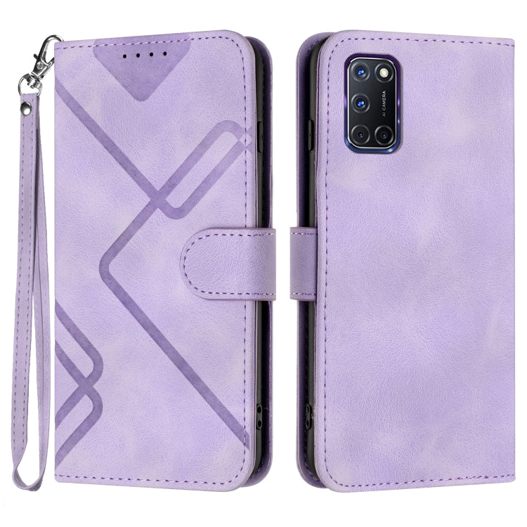 Line Pattern Skin Feel Leather Phone Case, For OPPO A74 5G/A93 5G/A54 5G, For OPPO Reno5 4G / 5G / Find X3 Lite, For OPPO A15 / A15s, For OPPO A53s / A32 / A53, For OPPO A52 / A72 / A92, For OPPO A9 2020/A5 2020