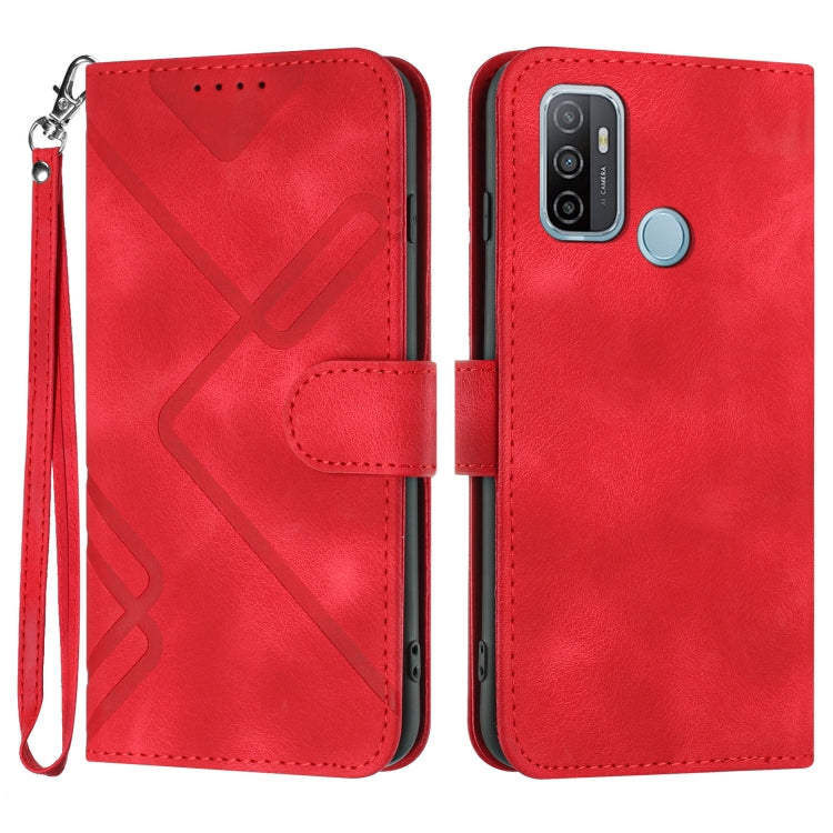 Line Pattern Skin Feel Leather Phone Case, For OPPO A74 5G/A93 5G/A54 5G, For OPPO Reno5 4G / 5G / Find X3 Lite, For OPPO A15 / A15s, For OPPO A53s / A32 / A53, For OPPO A52 / A72 / A92, For OPPO A9 2020/A5 2020