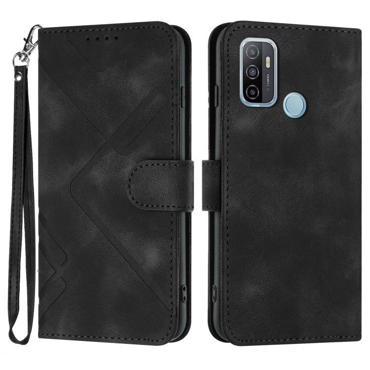 Line Pattern Skin Feel Leather Phone Case, For OPPO A74 5G/A93 5G/A54 5G, For OPPO Reno5 4G / 5G / Find X3 Lite, For OPPO A15 / A15s, For OPPO A53s / A32 / A53, For OPPO A52 / A72 / A92, For OPPO A9 2020/A5 2020