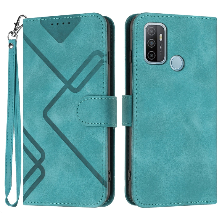 Line Pattern Skin Feel Leather Phone Case, For OPPO A74 5G/A93 5G/A54 5G, For OPPO Reno5 4G / 5G / Find X3 Lite, For OPPO A15 / A15s, For OPPO A53s / A32 / A53, For OPPO A52 / A72 / A92, For OPPO A9 2020/A5 2020