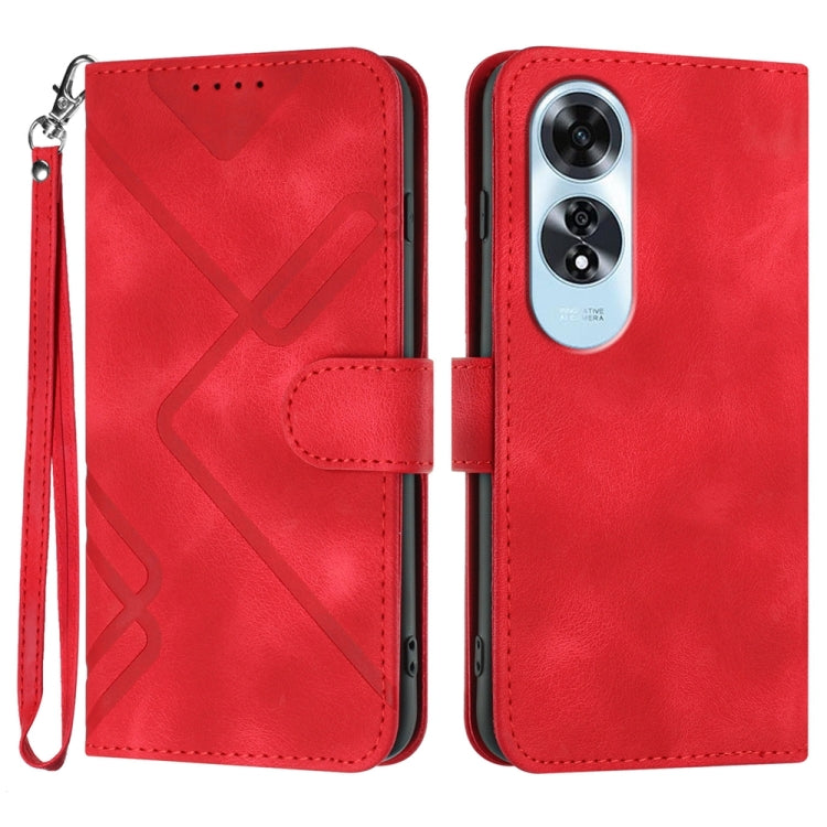 Line Pattern Skin Feel Leather Phone Case, For OPPO A60, For OPPO Reno11 F / F25 Pro, For OPPO A38 / A18, For OPPO Find X8 Pro, For OPPO A78 5G / A1x, For OPPO Reno8 T 4G, For OPPO Find X6 Pro, For OPPO Find X6