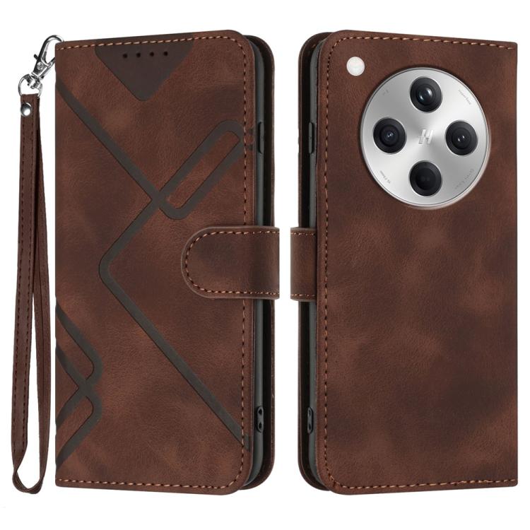 Line Pattern Skin Feel Leather Phone Case, For OPPO K13 5G, For OPPO Find X8s+, For OPPO Find X8s, For OPPO Find X8 Ultra, For OPPO A5 Pro 5G, For OPPO Reno13 F 4G / 5G, For OPPO Find X8, For OPPO Reno12 Global