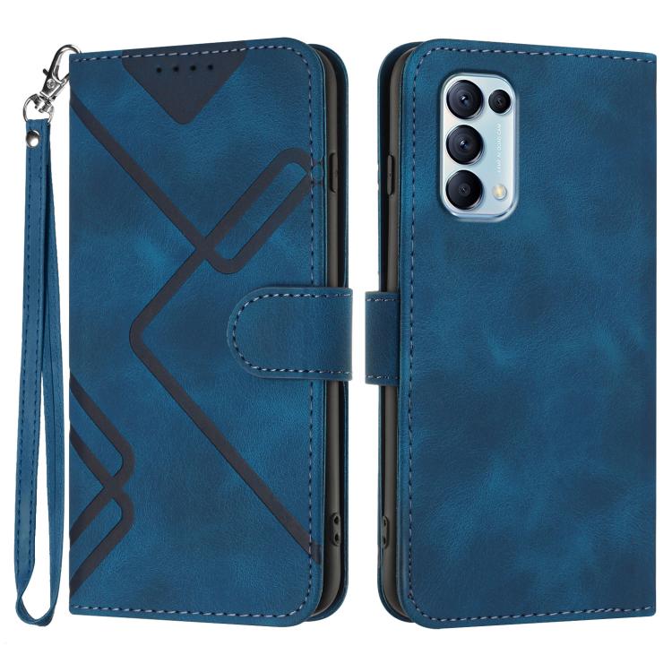 Line Pattern Skin Feel Leather Phone Case, For OPPO A74 5G/A93 5G/A54 5G, For OPPO Reno5 4G / 5G / Find X3 Lite, For OPPO A15 / A15s, For OPPO A53s / A32 / A53, For OPPO A52 / A72 / A92, For OPPO A9 2020/A5 2020