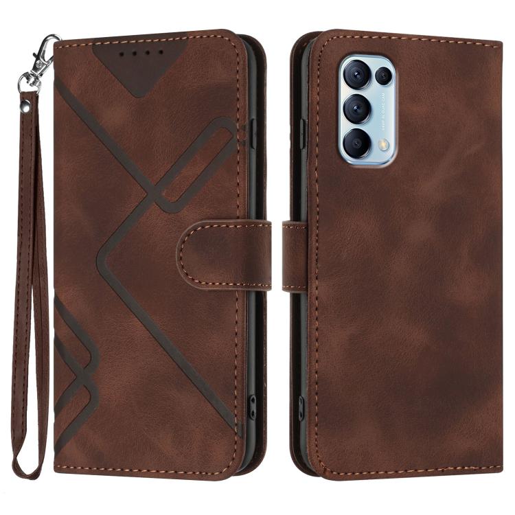 Line Pattern Skin Feel Leather Phone Case, For OPPO A74 5G/A93 5G/A54 5G, For OPPO Reno5 4G / 5G / Find X3 Lite, For OPPO A15 / A15s, For OPPO A53s / A32 / A53, For OPPO A52 / A72 / A92, For OPPO A9 2020/A5 2020