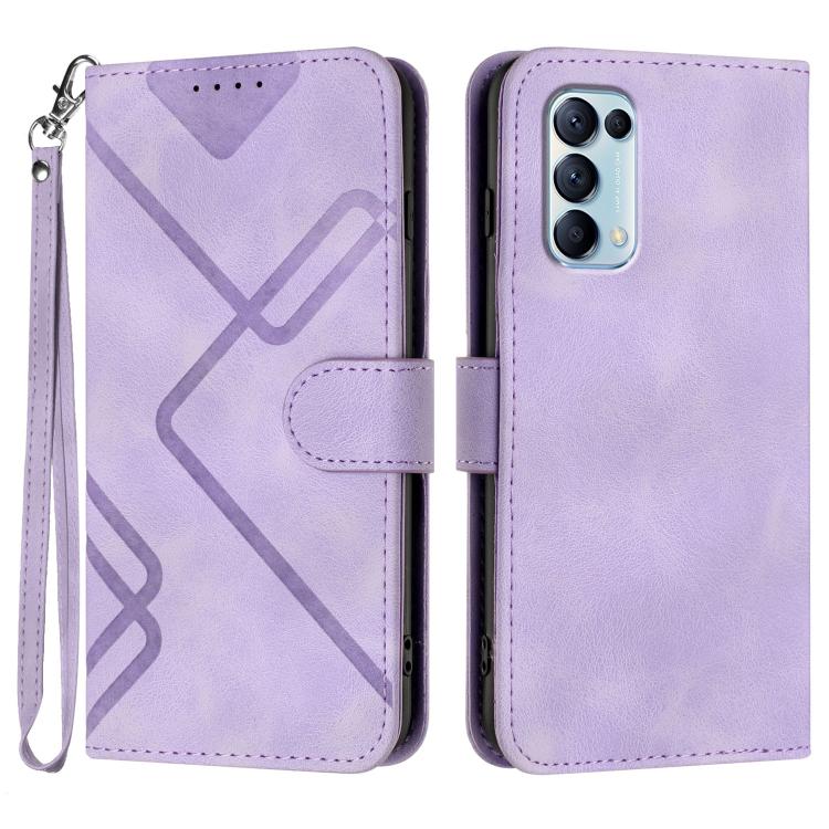Line Pattern Skin Feel Leather Phone Case, For OPPO A74 5G/A93 5G/A54 5G, For OPPO Reno5 4G / 5G / Find X3 Lite, For OPPO A15 / A15s, For OPPO A53s / A32 / A53, For OPPO A52 / A72 / A92, For OPPO A9 2020/A5 2020