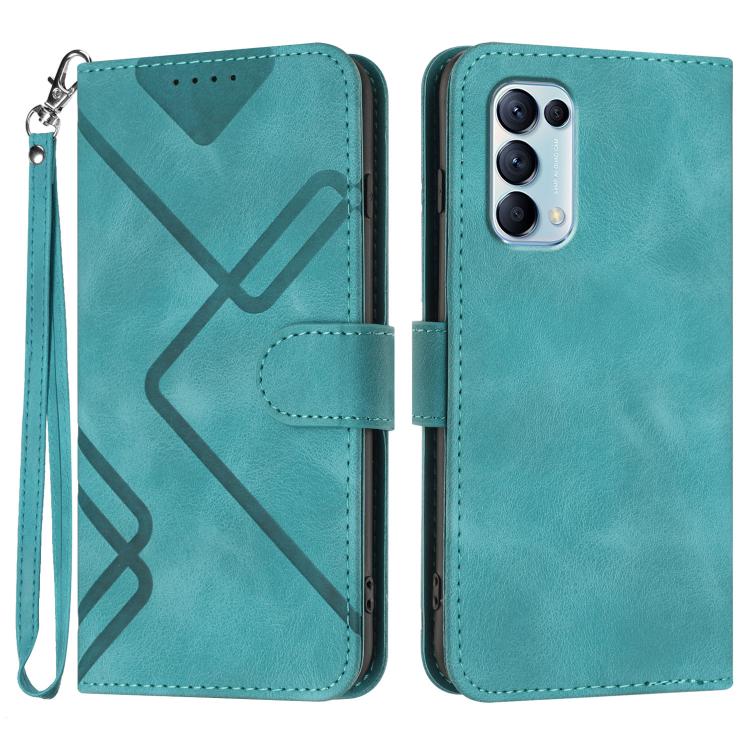 Line Pattern Skin Feel Leather Phone Case, For OPPO A74 5G/A93 5G/A54 5G, For OPPO Reno5 4G / 5G / Find X3 Lite, For OPPO A15 / A15s, For OPPO A53s / A32 / A53, For OPPO A52 / A72 / A92, For OPPO A9 2020/A5 2020