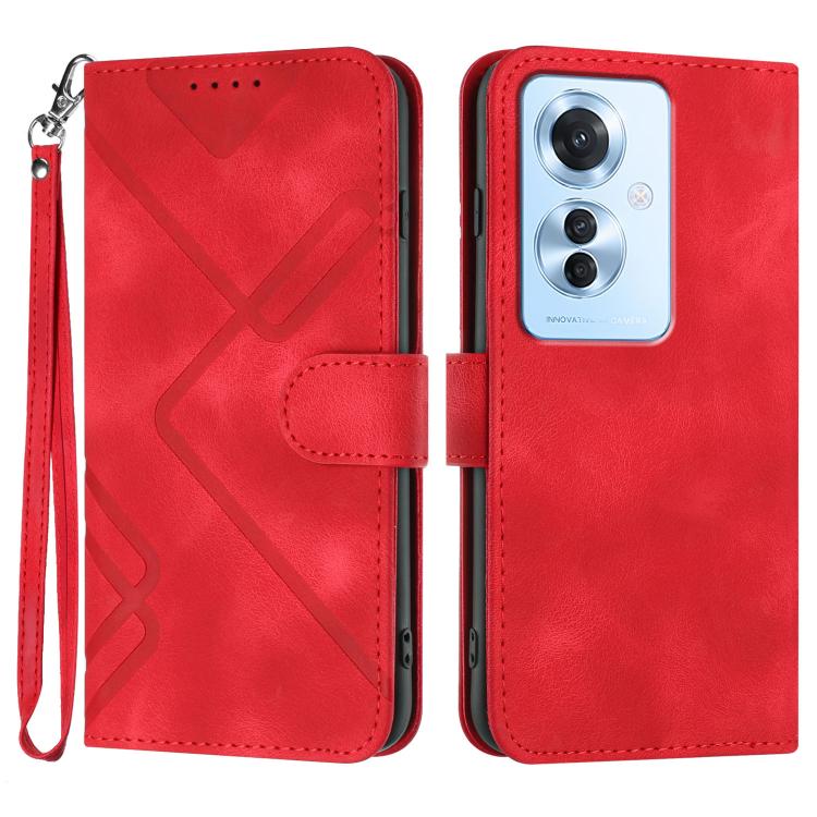 Line Pattern Skin Feel Leather Phone Case, For OPPO A60, For OPPO Reno11 F / F25 Pro, For OPPO A38 / A18, For OPPO Find X8 Pro, For OPPO A78 5G / A1x, For OPPO Reno8 T 4G, For OPPO Find X6 Pro, For OPPO Find X6