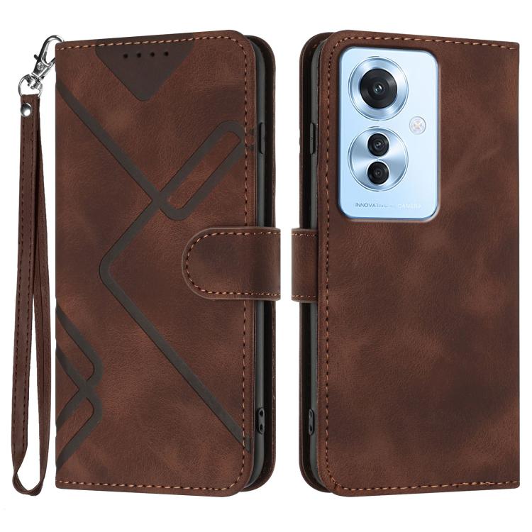 Line Pattern Skin Feel Leather Phone Case, For OPPO A60, For OPPO Reno11 F / F25 Pro, For OPPO A38 / A18, For OPPO Find X8 Pro, For OPPO A78 5G / A1x, For OPPO Reno8 T 4G, For OPPO Find X6 Pro, For OPPO Find X6