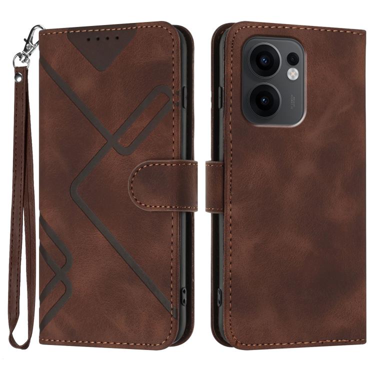 Line Pattern Skin Feel Leather Phone Case, For OPPO K13 5G, For OPPO Find X8s+, For OPPO Find X8s, For OPPO Find X8 Ultra, For OPPO A5 Pro 5G, For OPPO Reno13 F 4G / 5G, For OPPO Find X8, For OPPO Reno12 Global