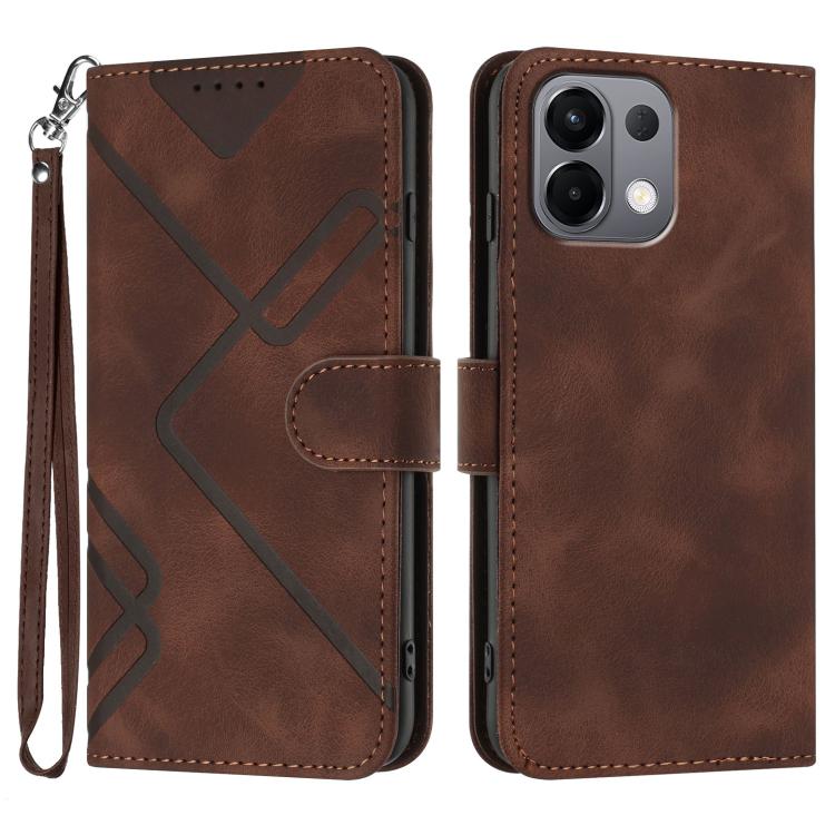 Line Pattern Skin Feel Leather Phone Case, For OPPO K13 5G, For OPPO Find X8s+, For OPPO Find X8s, For OPPO Find X8 Ultra, For OPPO A5 Pro 5G, For OPPO Reno13 F 4G / 5G, For OPPO Find X8, For OPPO Reno12 Global