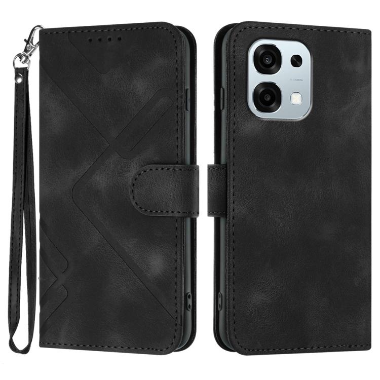 Line Pattern Skin Feel Leather Phone Case, For OPPO Reno15 Pro Max 5G Global, For OPPO Reno15 F 5G Global, For OPPO Reno15 Pro 5G Global, For OPPO Reno15 5G Global, For OPPO Find X9, For OPPO A6 Pro 4G / 5G Global / F31 5G, For OPPO F31 Pro+ 5G / A6 GT...