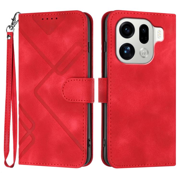 Line Pattern Skin Feel Leather Phone Case, For OPPO Reno15 Pro Max 5G Global, For OPPO Reno15 F 5G Global, For OPPO Reno15 Pro 5G Global, For OPPO Reno15 5G Global, For OPPO Find X9, For OPPO A6 Pro 4G / 5G Global / F31 5G, For OPPO F31 Pro+ 5G / A6 GT...