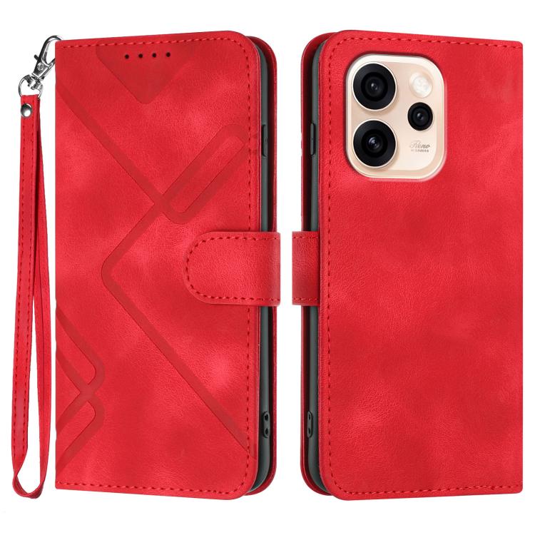 Line Pattern Skin Feel Leather Phone Case, For OPPO Reno15 Pro Max 5G Global, For OPPO Reno15 F 5G Global, For OPPO Reno15 Pro 5G Global, For OPPO Reno15 5G Global, For OPPO Find X9, For OPPO A6 Pro 4G / 5G Global / F31 5G, For OPPO F31 Pro+ 5G / A6 GT...