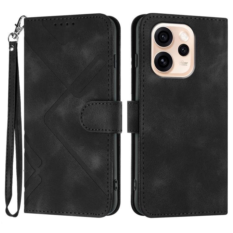 Line Pattern Skin Feel Leather Phone Case, For OPPO Reno15 Pro Max 5G Global, For OPPO Reno15 F 5G Global, For OPPO Reno15 Pro 5G Global, For OPPO Reno15 5G Global, For OPPO Find X9, For OPPO A6 Pro 4G / 5G Global / F31 5G, For OPPO F31 Pro+ 5G / A6 GT...