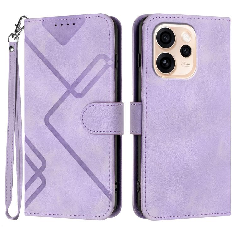 Line Pattern Skin Feel Leather Phone Case, For OPPO Reno15 Pro Max 5G Global, For OPPO Reno15 F 5G Global, For OPPO Reno15 Pro 5G Global, For OPPO Reno15 5G Global, For OPPO Find X9, For OPPO A6 Pro 4G / 5G Global / F31 5G, For OPPO F31 Pro+ 5G / A6 GT...