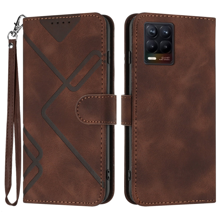 Line Pattern Skin Feel Leather Phone Case, For Realme 10 4G, For Realme V23, For Realme 9 Pro+, For Realme C20 / C11 2021 / C21, For Realme Narzo 30A/C25/C25s, For Realme 8 4G / 8 Pro, For Realme GT 5G / GT Neo, For Realme C15/C12/Narzo 20/7i Global