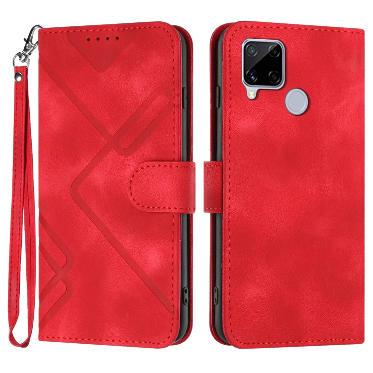 Line Pattern Skin Feel Leather Phone Case, For Realme 10 4G, For Realme V23, For Realme 9 Pro+, For Realme C20 / C11 2021 / C21, For Realme Narzo 30A/C25/C25s, For Realme 8 4G / 8 Pro, For Realme GT 5G / GT Neo, For Realme C15/C12/Narzo 20/7i Global