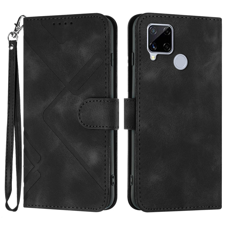 Line Pattern Skin Feel Leather Phone Case, For Realme 10 4G, For Realme V23, For Realme 9 Pro+, For Realme C20 / C11 2021 / C21, For Realme Narzo 30A/C25/C25s, For Realme 8 4G / 8 Pro, For Realme GT 5G / GT Neo, For Realme C15/C12/Narzo 20/7i Global