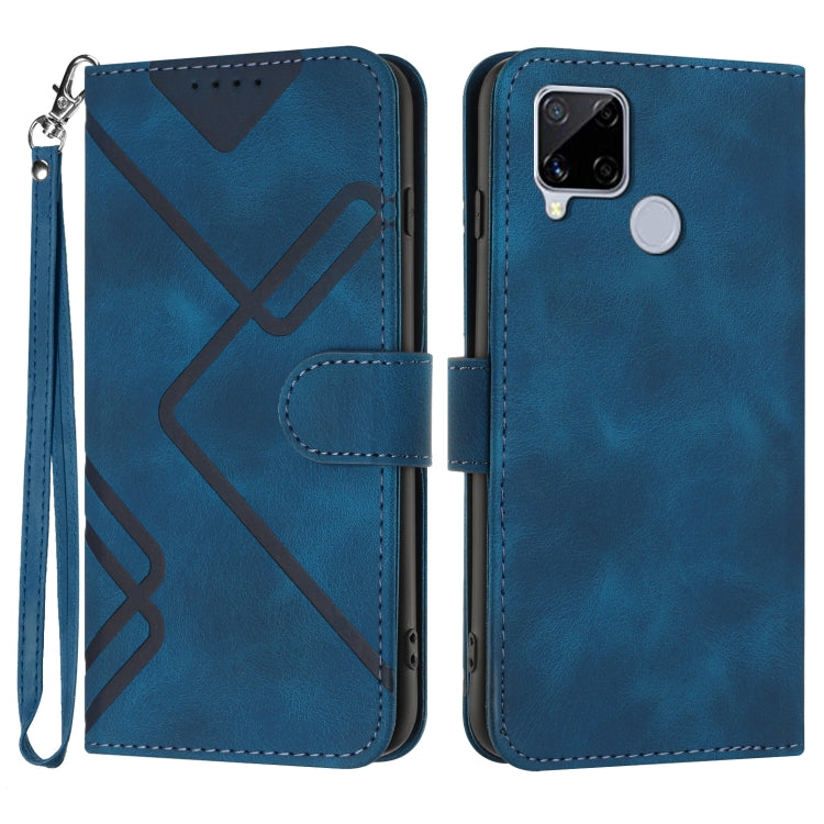 Line Pattern Skin Feel Leather Phone Case, For Realme 10 4G, For Realme V23, For Realme 9 Pro+, For Realme C20 / C11 2021 / C21, For Realme Narzo 30A/C25/C25s, For Realme 8 4G / 8 Pro, For Realme GT 5G / GT Neo, For Realme C15/C12/Narzo 20/7i Global