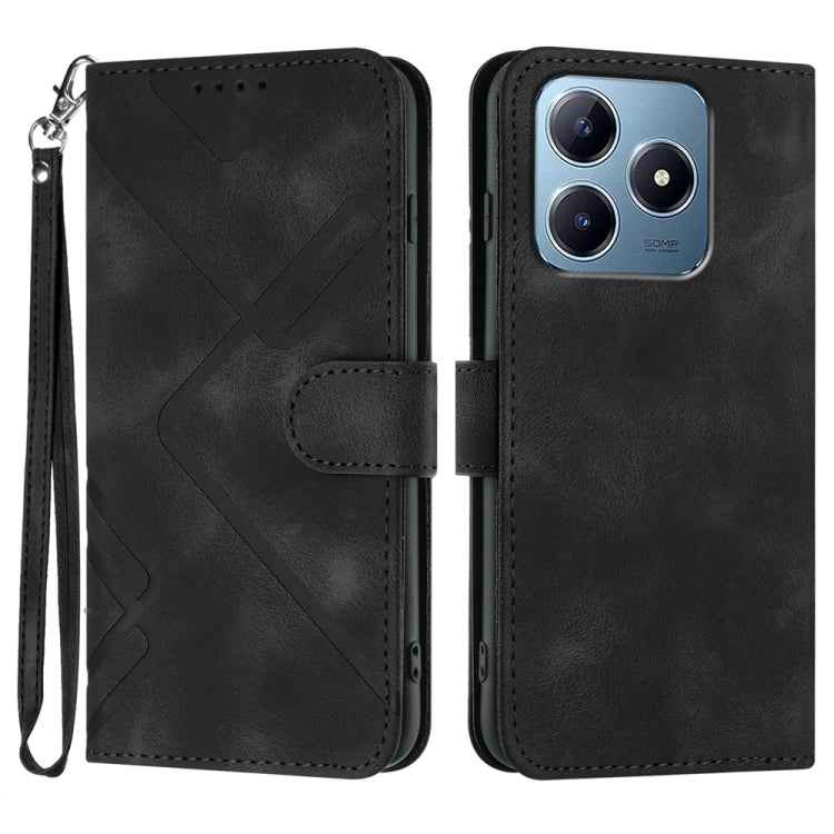 Line Pattern Skin Feel Leather Phone Case, For Realme GT 6 / GT 6T, For Realme C63 / C61 Global, For Realme 12 Lite / C67 4G Global, For Realme GT5 Pro, For Realme 10 Pro, For Realme 10 Pro+, For Realme 10 4G, For Realme V23