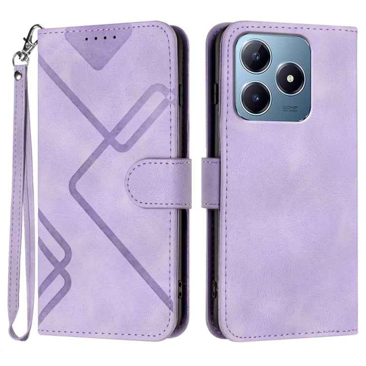 Line Pattern Skin Feel Leather Phone Case, For Realme GT 6 / GT 6T, For Realme C63 / C61 Global, For Realme 12 Lite / C67 4G Global, For Realme GT5 Pro, For Realme 10 Pro, For Realme 10 Pro+, For Realme 10 4G, For Realme V23