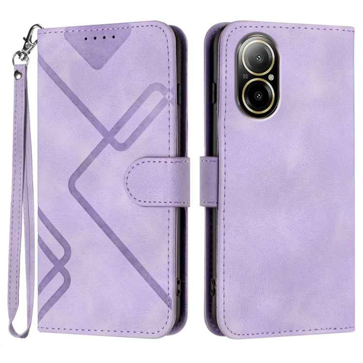 Line Pattern Skin Feel Leather Phone Case, For Realme GT 6 / GT 6T, For Realme C63 / C61 Global, For Realme 12 Lite / C67 4G Global, For Realme GT5 Pro, For Realme 10 Pro, For Realme 10 Pro+, For Realme 10 4G, For Realme V23
