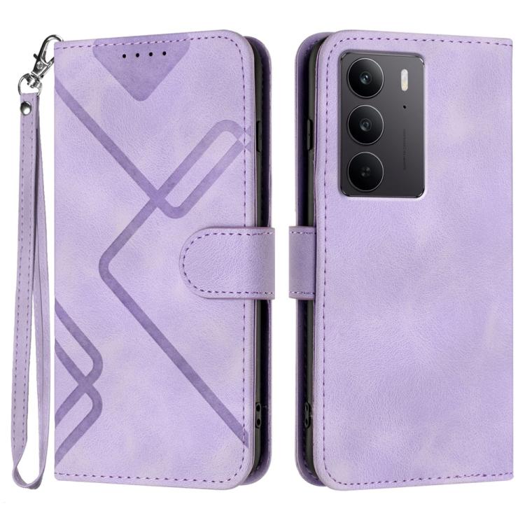 Line Pattern Skin Feel Leather Phone Case, For Realme GT 7 India, For Realme 14 / P3 5G Global, For Realme P3 Ultra 5G, For Realme P3 Pro, For Realme 14 Pro+, For Realme 14 Pro, For Realme 14x Global, For Realme C75 Global