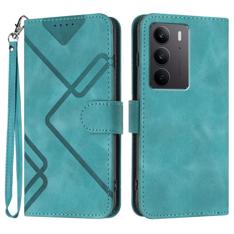 Line Pattern Skin Feel Leather Phone Case, For Realme GT 7 India, For Realme 14 / P3 5G Global, For Realme P3 Ultra 5G, For Realme P3 Pro, For Realme 14 Pro+, For Realme 14 Pro, For Realme 14x Global, For Realme C75 Global