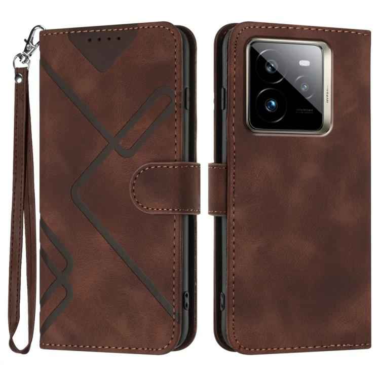 Line Pattern Skin Feel Leather Phone Case, For Realme P3 Ultra 5G, For Realme P3 Pro, For Realme 14 Pro+, For Realme 14 Pro, For Realme 14x Global, For Realme C75 Global, For Realme GT7 Pro, For Realme 13 Pro / 13 Pro+ Global