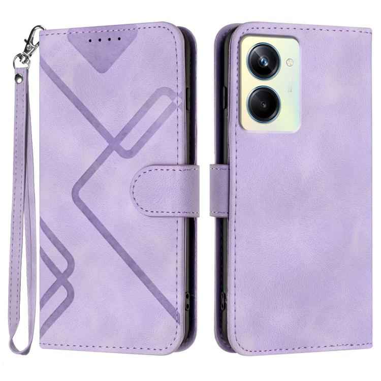 Line Pattern Skin Feel Leather Phone Case, For Realme GT 6 / GT 6T, For Realme C63 / C61 Global, For Realme 12 Lite / C67 4G Global, For Realme GT5 Pro, For Realme 10 Pro, For Realme 10 Pro+, For Realme 10 4G, For Realme V23