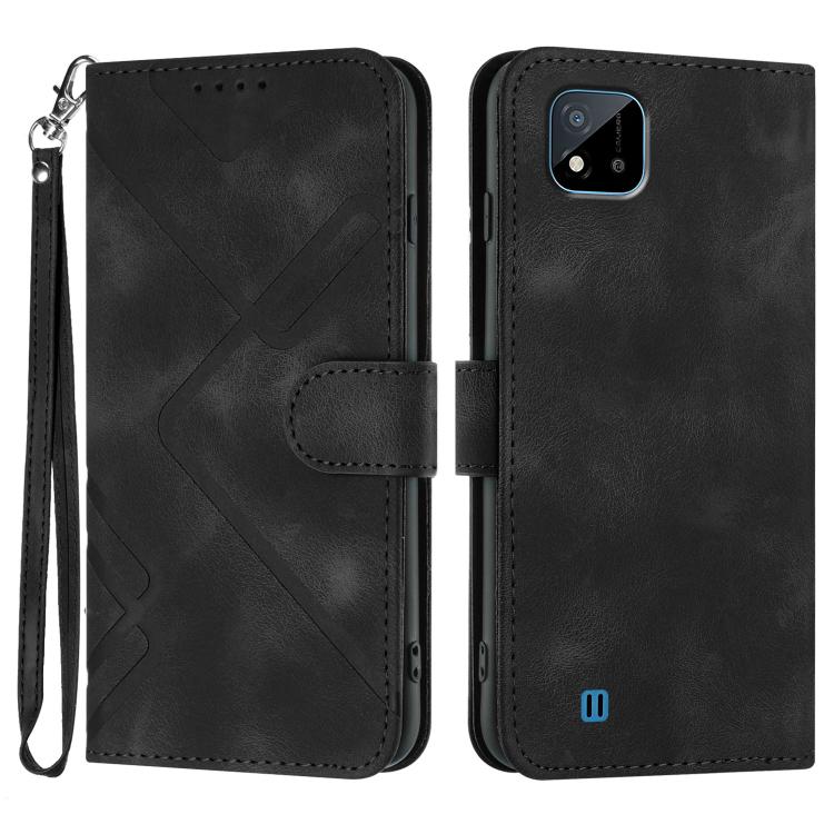Line Pattern Skin Feel Leather Phone Case, For Realme 10 4G, For Realme V23, For Realme 9 Pro+, For Realme C20 / C11 2021 / C21, For Realme Narzo 30A/C25/C25s, For Realme 8 4G / 8 Pro, For Realme GT 5G / GT Neo, For Realme C15/C12/Narzo 20/7i Global