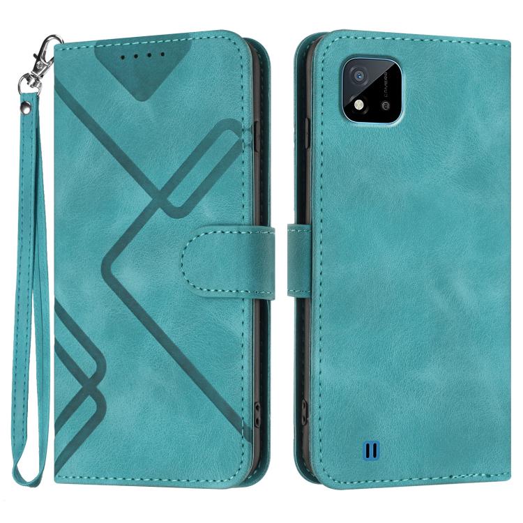 Line Pattern Skin Feel Leather Phone Case, For Realme 10 4G, For Realme V23, For Realme 9 Pro+, For Realme C20 / C11 2021 / C21, For Realme Narzo 30A/C25/C25s, For Realme 8 4G / 8 Pro, For Realme GT 5G / GT Neo, For Realme C15/C12/Narzo 20/7i Global