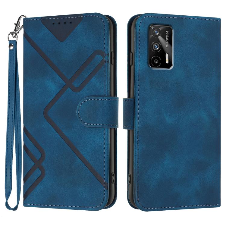 Line Pattern Skin Feel Leather Phone Case, For Realme 10 4G, For Realme V23, For Realme 9 Pro+, For Realme C20 / C11 2021 / C21, For Realme Narzo 30A/C25/C25s, For Realme 8 4G / 8 Pro, For Realme GT 5G / GT Neo, For Realme C15/C12/Narzo 20/7i Global