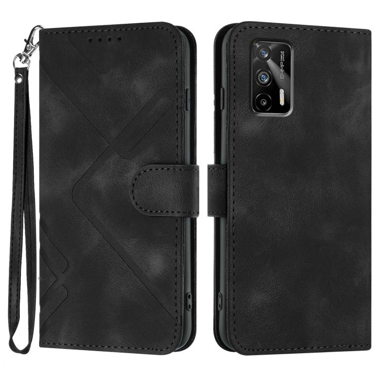 Line Pattern Skin Feel Leather Phone Case, For Realme 10 4G, For Realme V23, For Realme 9 Pro+, For Realme C20 / C11 2021 / C21, For Realme Narzo 30A/C25/C25s, For Realme 8 4G / 8 Pro, For Realme GT 5G / GT Neo, For Realme C15/C12/Narzo 20/7i Global