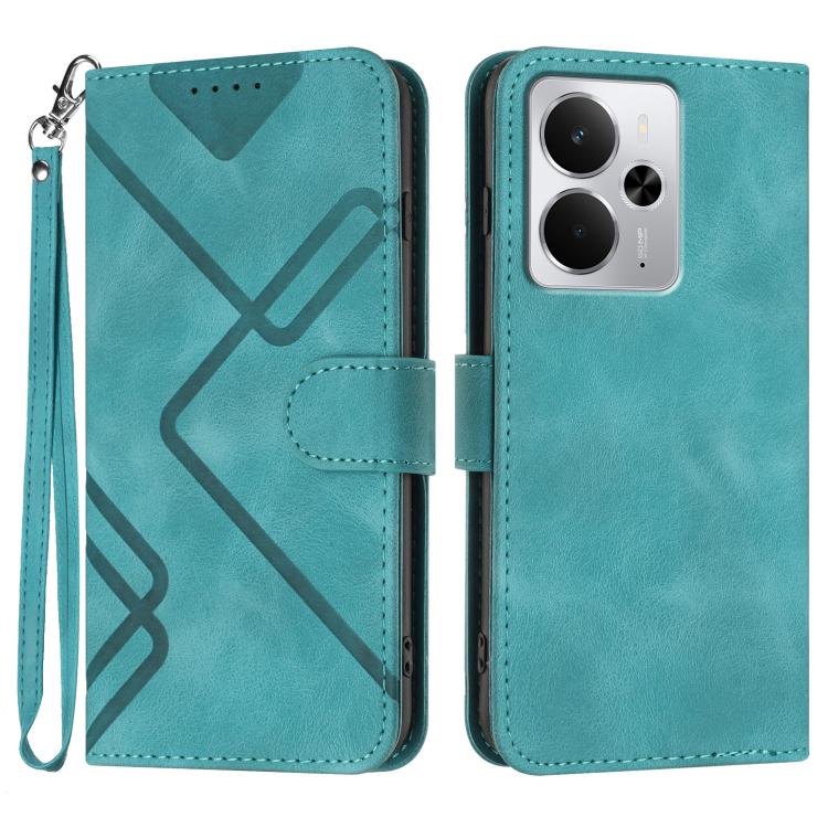 Line Pattern Skin Feel Leather Phone Case, For Realme 15x 5G India / Realme C85 5G, For Realme P4 Pro 5G, For Realme P4 5G, For Realme 15T 5G, For Realme C71 India, For Realme 15 5G / Realme 15 Pro 5G, For Realme GT 7 India, For Realme 14 / P3 5G Global
