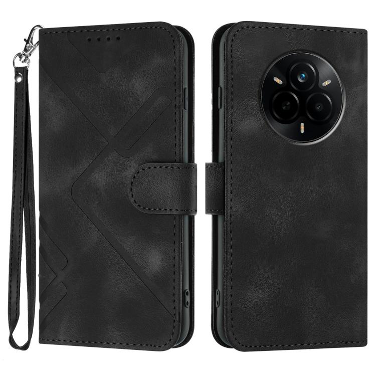 Line Pattern Skin Feel Leather Phone Case, For Realme GT 7 India, For Realme 14 / P3 5G Global, For Realme P3 Ultra 5G, For Realme P3 Pro, For Realme 14 Pro+, For Realme 14 Pro, For Realme 14x Global, For Realme C75 Global
