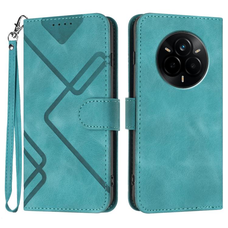 Line Pattern Skin Feel Leather Phone Case, For Realme GT 7 India, For Realme 14 / P3 5G Global, For Realme P3 Ultra 5G, For Realme P3 Pro, For Realme 14 Pro+, For Realme 14 Pro, For Realme 14x Global, For Realme C75 Global