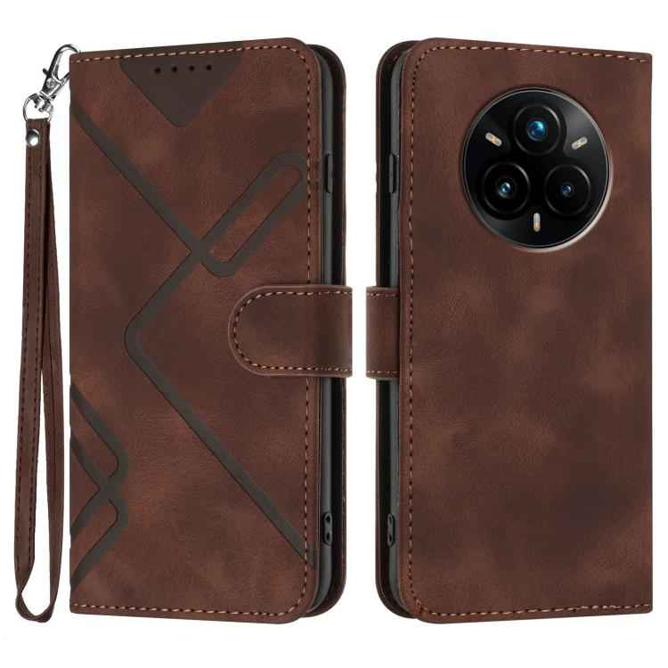 Line Pattern Skin Feel Leather Phone Case, For Realme P3 Ultra 5G, For Realme P3 Pro, For Realme 14 Pro+, For Realme 14 Pro, For Realme 14x Global, For Realme C75 Global, For Realme GT7 Pro, For Realme 13 Pro / 13 Pro+ Global