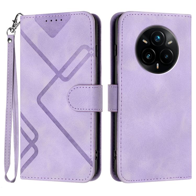 Line Pattern Skin Feel Leather Phone Case, For Realme GT 7 India, For Realme 14 / P3 5G Global, For Realme P3 Ultra 5G, For Realme P3 Pro, For Realme 14 Pro+, For Realme 14 Pro, For Realme 14x Global, For Realme C75 Global