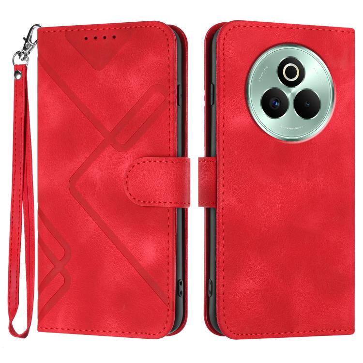 Line Pattern Skin Feel Leather Phone Case, For Realme GT 7 India, For Realme 14 / P3 5G Global, For Realme P3 Ultra 5G, For Realme P3 Pro, For Realme 14 Pro+, For Realme 14 Pro, For Realme 14x Global, For Realme C75 Global