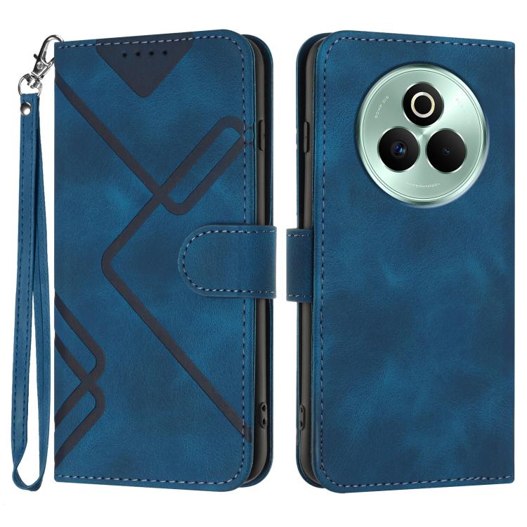 Line Pattern Skin Feel Leather Phone Case, For Realme GT 7 India, For Realme 14 / P3 5G Global, For Realme P3 Ultra 5G, For Realme P3 Pro, For Realme 14 Pro+, For Realme 14 Pro, For Realme 14x Global, For Realme C75 Global