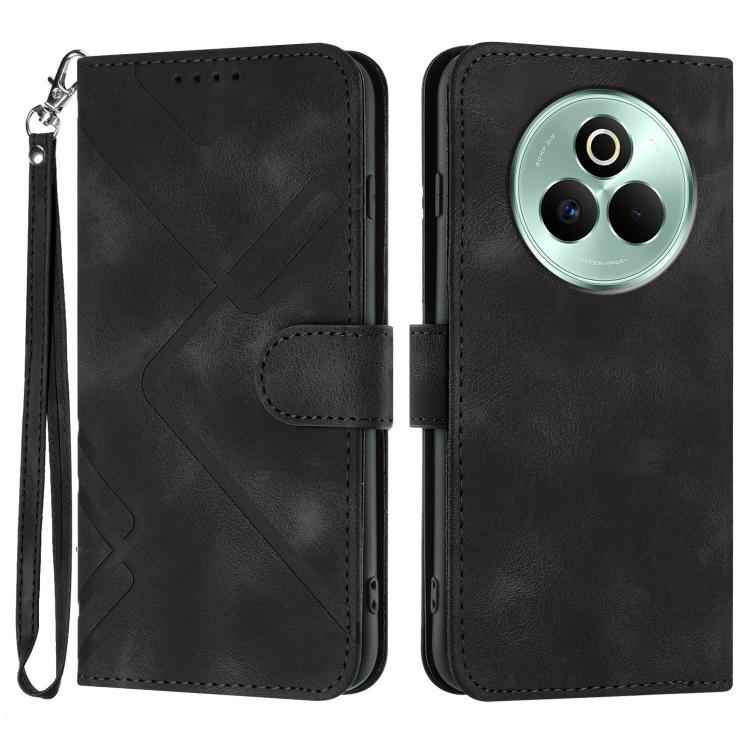 Line Pattern Skin Feel Leather Phone Case, For Realme P3 Ultra 5G, For Realme P3 Pro, For Realme 14 Pro+, For Realme 14 Pro, For Realme 14x Global, For Realme C75 Global, For Realme GT7 Pro, For Realme 13 Pro / 13 Pro+ Global