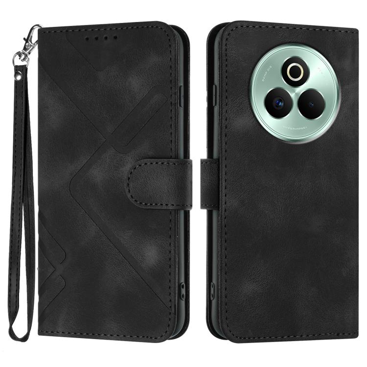 Line Pattern Skin Feel Leather Phone Case, For Realme GT 7 India, For Realme 14 / P3 5G Global, For Realme P3 Ultra 5G, For Realme P3 Pro, For Realme 14 Pro+, For Realme 14 Pro, For Realme 14x Global, For Realme C75 Global