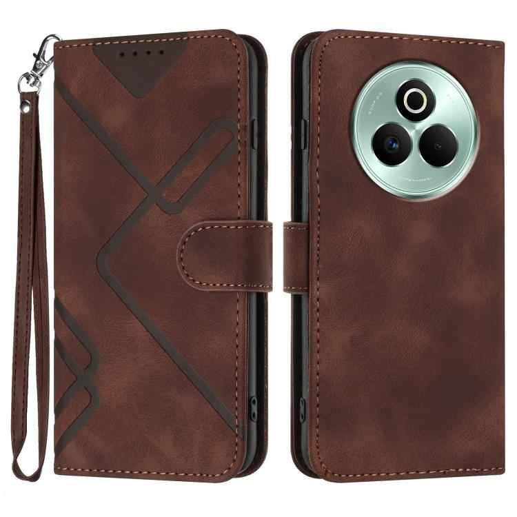 Line Pattern Skin Feel Leather Phone Case, For Realme P3 Ultra 5G, For Realme P3 Pro, For Realme 14 Pro+, For Realme 14 Pro, For Realme 14x Global, For Realme C75 Global, For Realme GT7 Pro, For Realme 13 Pro / 13 Pro+ Global