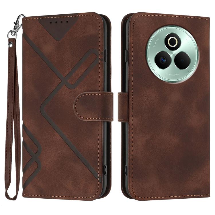 Line Pattern Skin Feel Leather Phone Case, For Realme GT 7 India, For Realme 14 / P3 5G Global, For Realme P3 Ultra 5G, For Realme P3 Pro, For Realme 14 Pro+, For Realme 14 Pro, For Realme 14x Global, For Realme C75 Global
