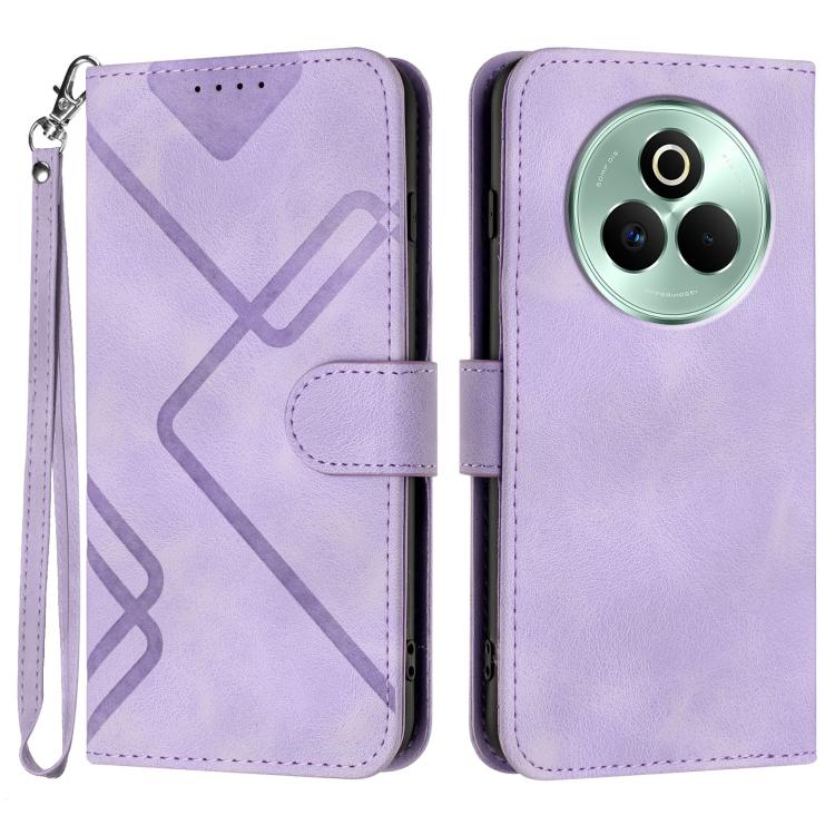 Line Pattern Skin Feel Leather Phone Case, For Realme GT 7 India, For Realme 14 / P3 5G Global, For Realme P3 Ultra 5G, For Realme P3 Pro, For Realme 14 Pro+, For Realme 14 Pro, For Realme 14x Global, For Realme C75 Global